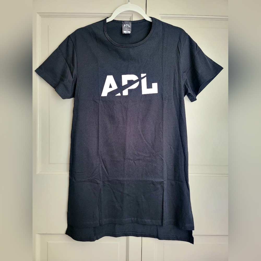 New APL Black 100% Cotton Athletic‎ Propulsion Labs Tee Medium Tall Made in USA